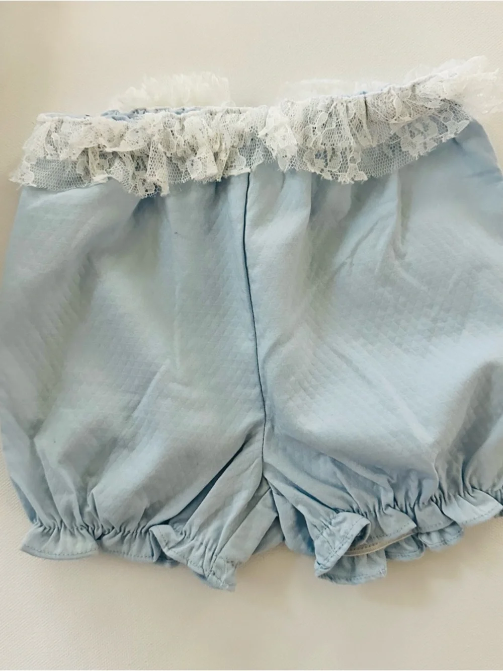 Baby Girl 6-9 Months Light Blue Lace Trim Dress & Bloomers Set Outfit NWT